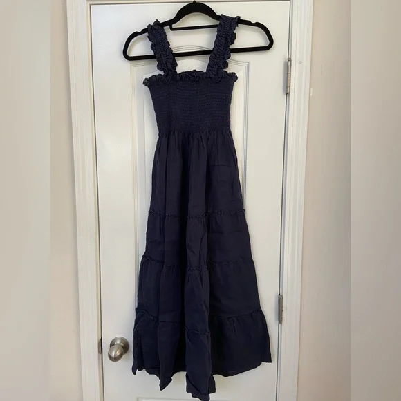 Quince 100% European Linen Smocked Midi Dress - Picture 2 of 4